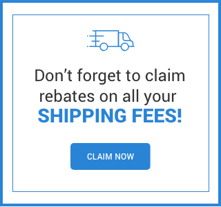 Don't forget to claim rebates on all your shipping fees! Claim now